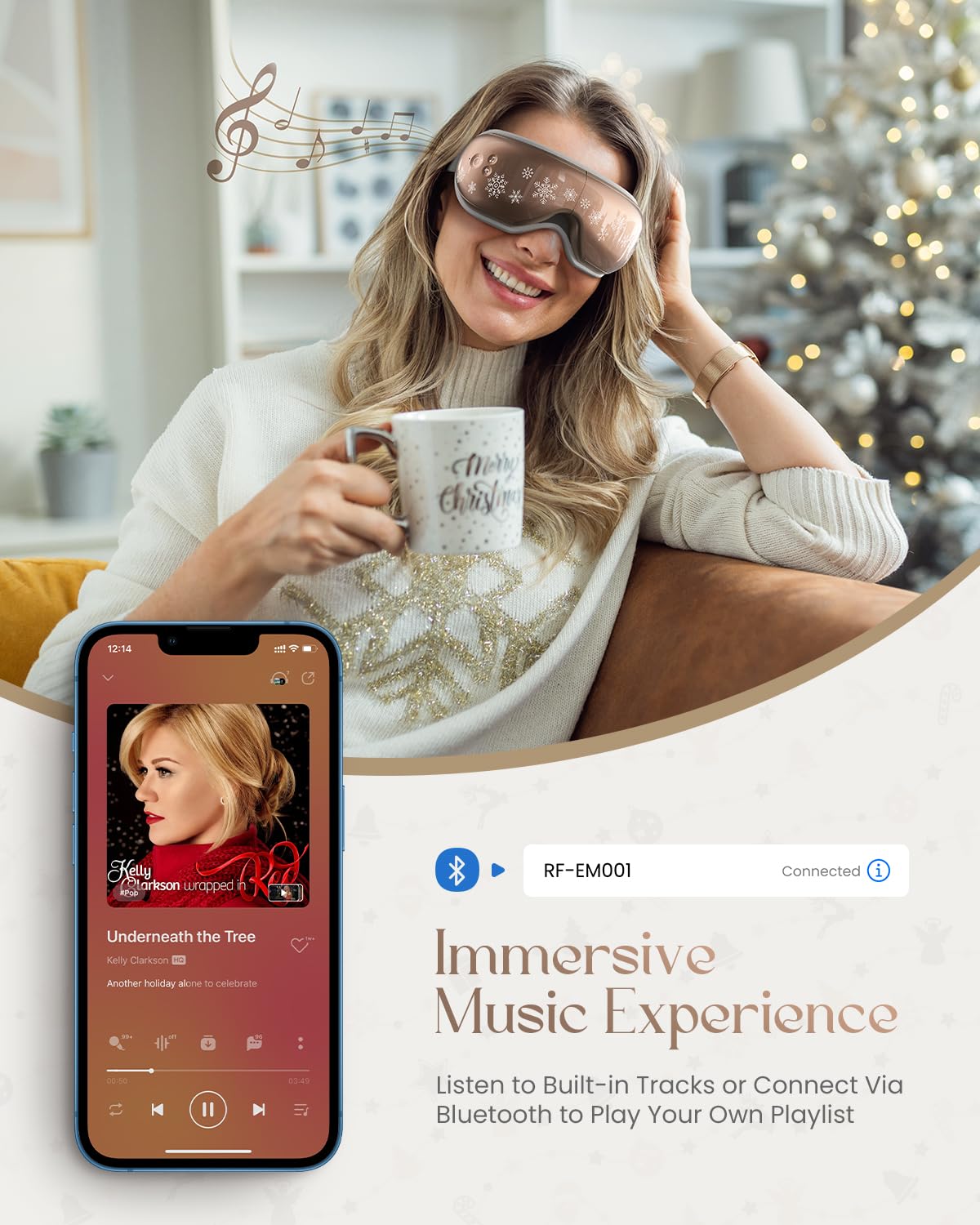 Valentine's Day Gifts for Women Men, RENPHO Eye Massager with Heat, Compression, Customized Eye Care Machine, Heated Eye Sleep M