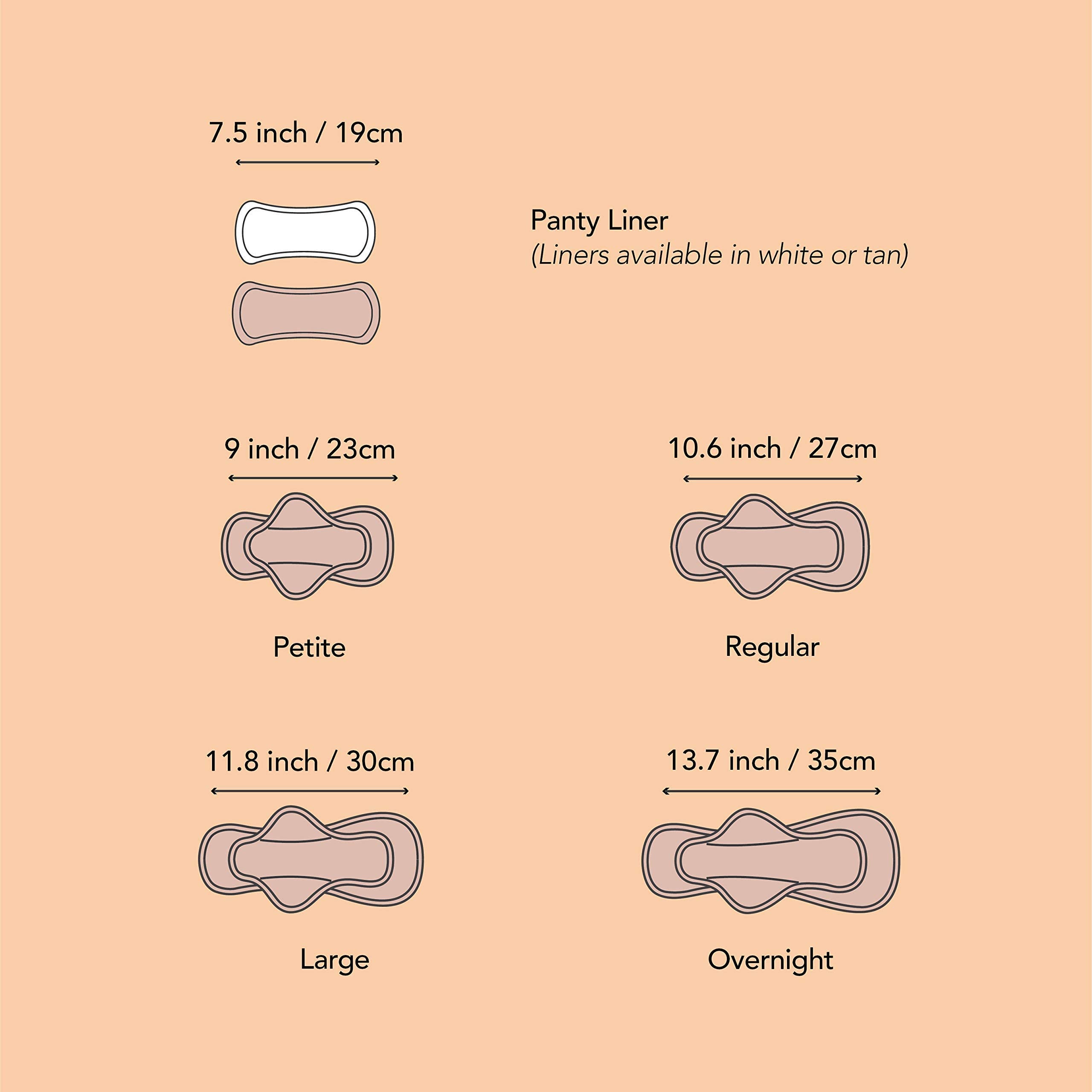 Rael Reusable Panty Liners Menstrual, Organic Cotton Cover - Postpartum Essential, Cloth Panty Liners for Women, Soft and Thin,