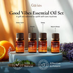 Gya Labs Good Vibes Essential Oil Set, Essential Oils for Diffusers, Self-Care, Skin, Candle Making & Gift Set - Peppermint, Ros