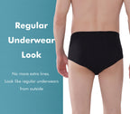 AIRCUTE Men Urinary Incontinence Underwear Washable Super Absorbency Briefs for Bladder Leak 160 ML 3 Pack (3 Black, Small)