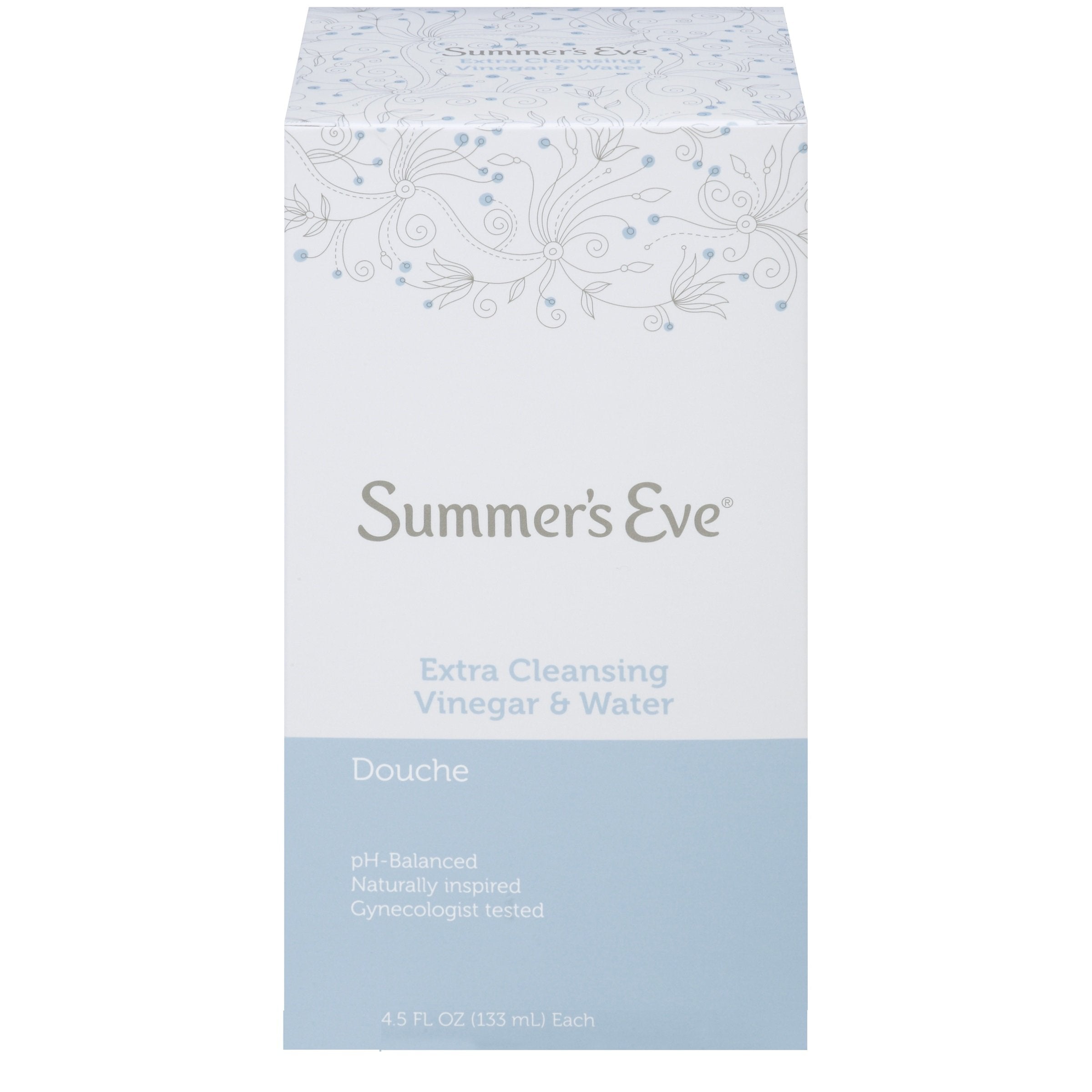 Summer's Eve Douche 4-Pack, Extra Cleansing Vinegar & Water, 18-Ounce Boxes (Pack of 1)