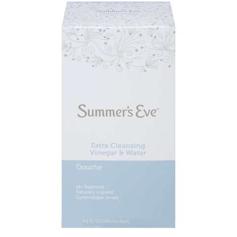 Summer's Eve Douche 4-Pack, Extra Cleansing Vinegar & Water, 18-Ounce Boxes (Pack of 1)