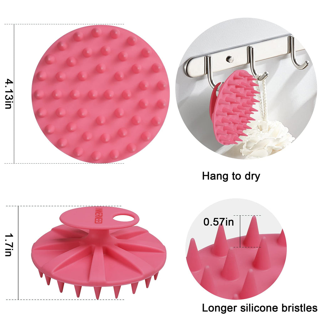 INNERNEED Scalp Massager Shampoo Brush, Wet & Dry Manual Scalp Care Head Scrubber Hair Washing, Soft Silicone Bristles, for Hair