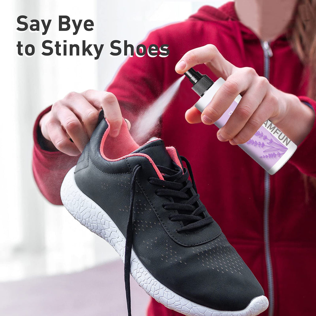 Shoe Odor Eliminator, Lamfun Deodorant Spray for Stinky Sneakers or Smelly Feet, Natural Shoe Deodorizer and Foot Deodorant Figh