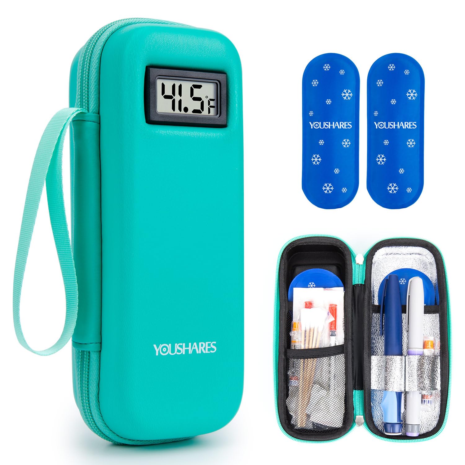YOUSHARES Insulin Cooler Travel Case with Temperature Display - Refrigerated Medicine Cooler Travel Case Diabetic Travel Case wi