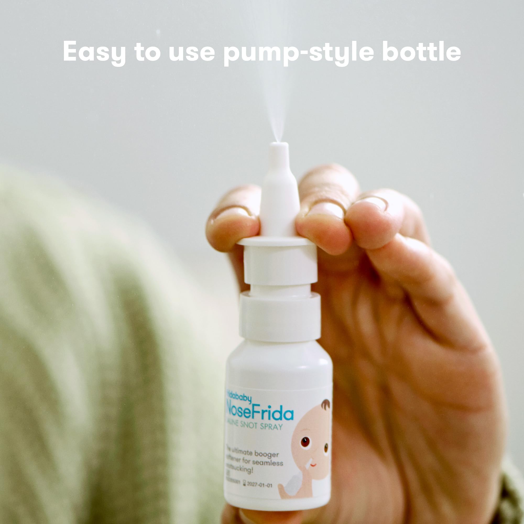 Frida Baby NoseFrida Saline Mist Spray, Baby Saline Nasal Spray, Nasal Spray Decongestant to Soften Nasal Passages, Baby Saline