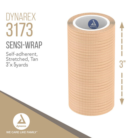 Dynarex 3173 Sensi Wrap, Self Adherent, 3'' x 5 yard, Tan, Pack of 24
