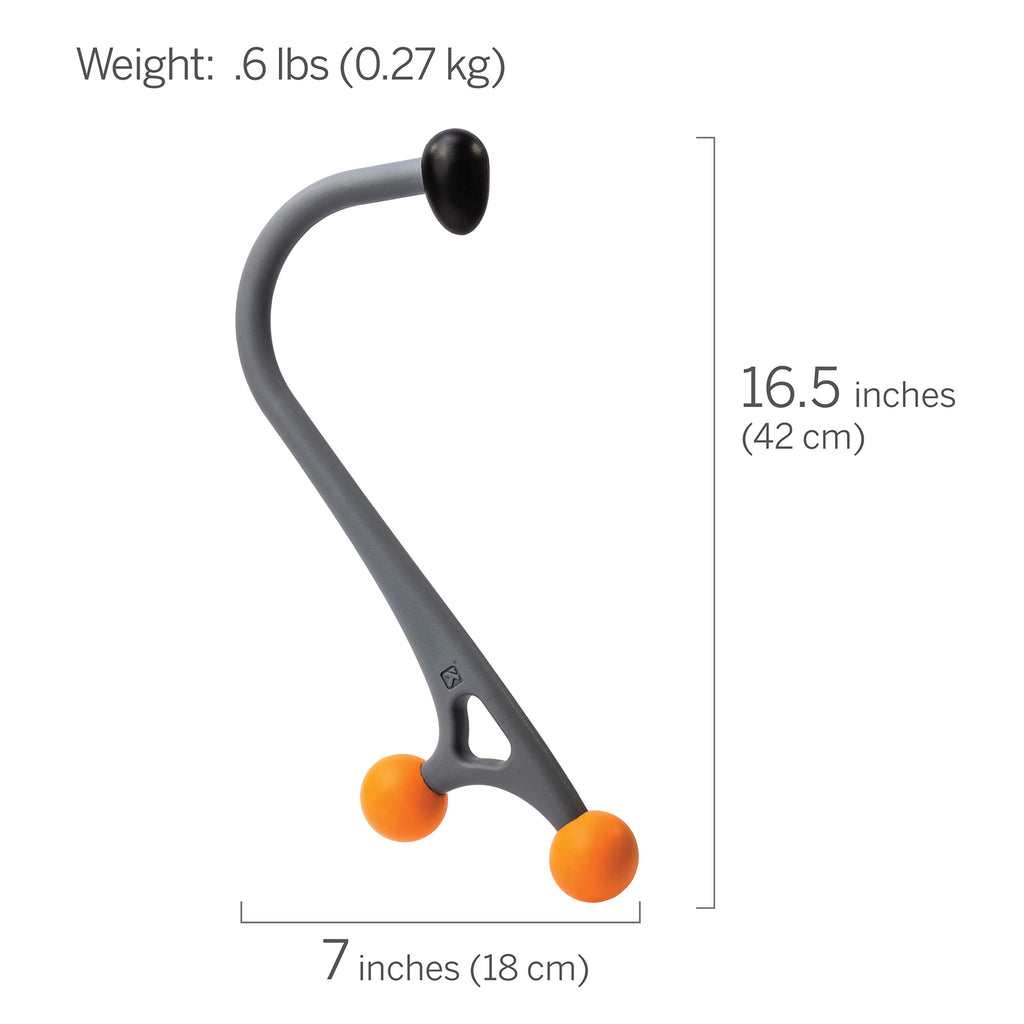 TRIGGERPOINT PERFORMANCE THERAPY AcuCurve Massage Cane for Neck, Back and Shoulders, Gray/Orange