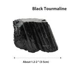 Apengshi Natural Raw Black Tourmaline Crystal 2PCS Healing Rough Black Tourmaline Crystal for Meditation Chakra Balance Tumbling