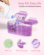 Daviky Weekly Pill Organizer 2 Times a Day, 7-Day AM PM Medicine Case, Travel-Friendly Pill Box for Fish Oils, Vitamins & Supple