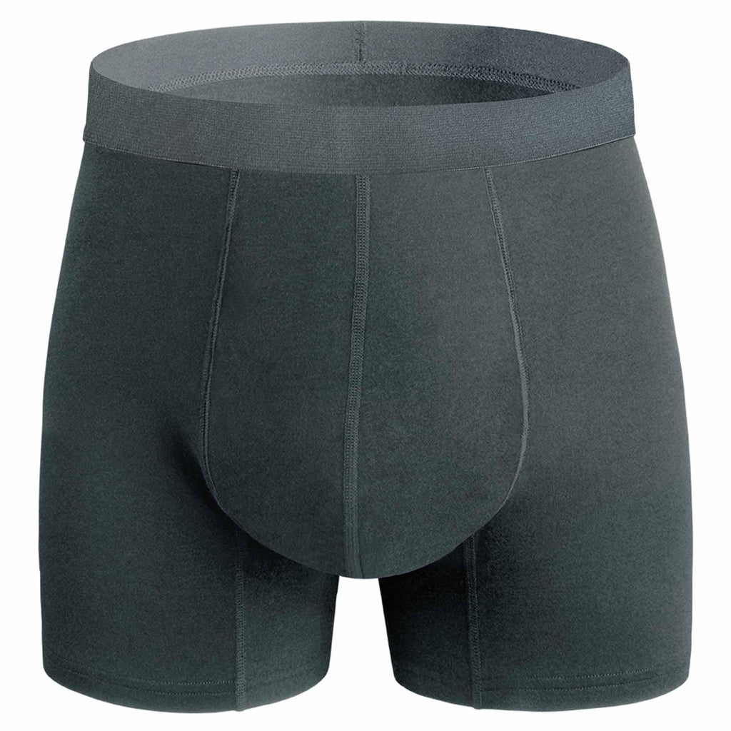 REELINDRY Mens Washable Incontinence Underwear, 2.3 oz Absorbency Reusable Leak Proof Odor Control Trunks 1 Pack(Dark Gray, M)