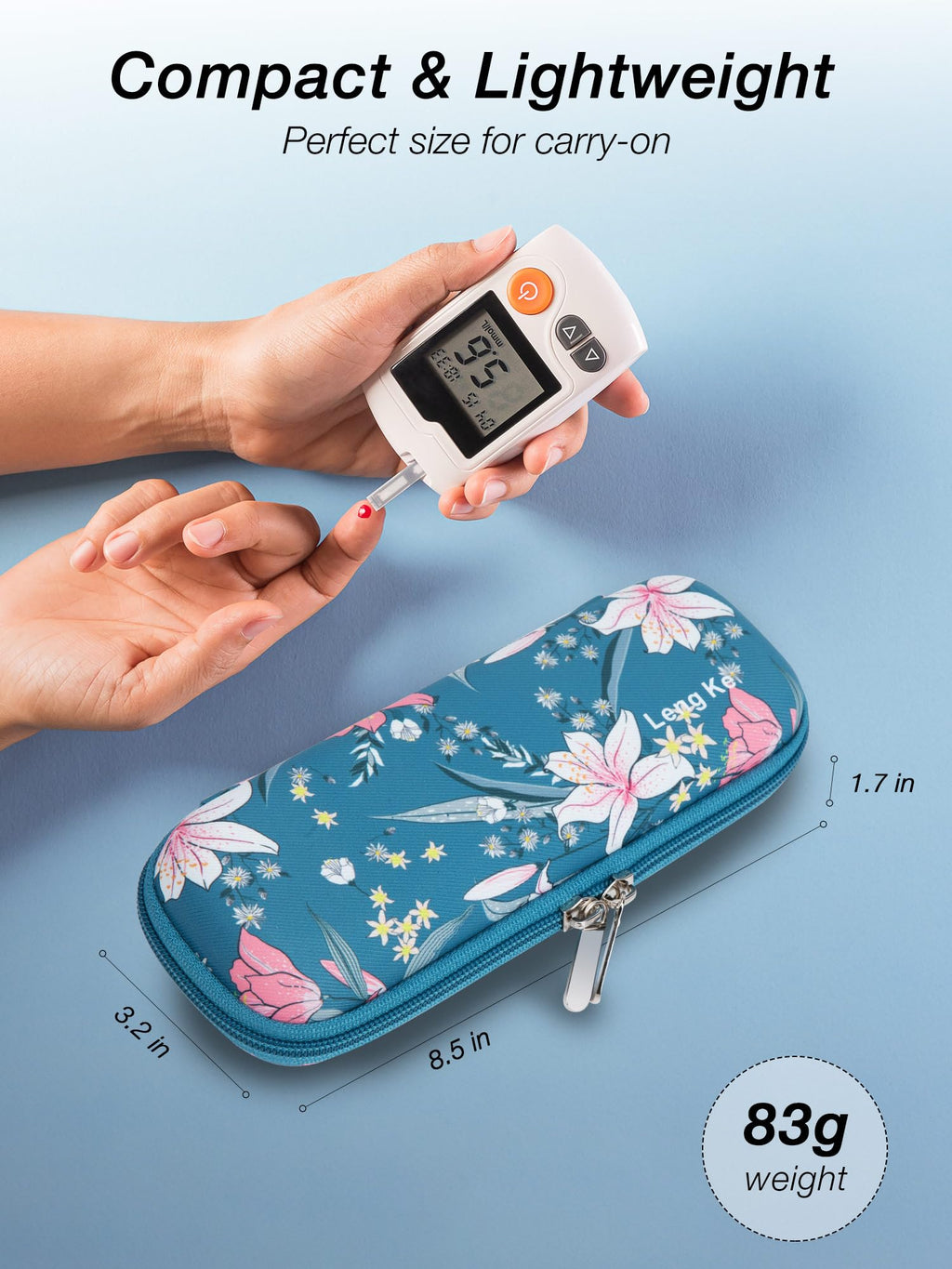 Leng Ke Insulin Cooler Travel Case TSA Approved with 2 Reusable Ice Packs, Upgraded EVA Insulin Cooler for Travel and Daily Life