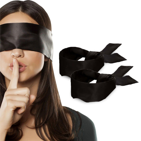 Lang Horn 2 pcs Silk Satin Blindfold Eye Mask Sleep Mask Soft Satin Eye Cover Silk Sleeping mask Valentine Gift 155cm / 62    (2