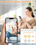 Aoife Light Therapy Floor Lamp 5 Color Temperatures 5 Brightness Levels Remote & Touch Control Timer 360Convertible Adjustable w