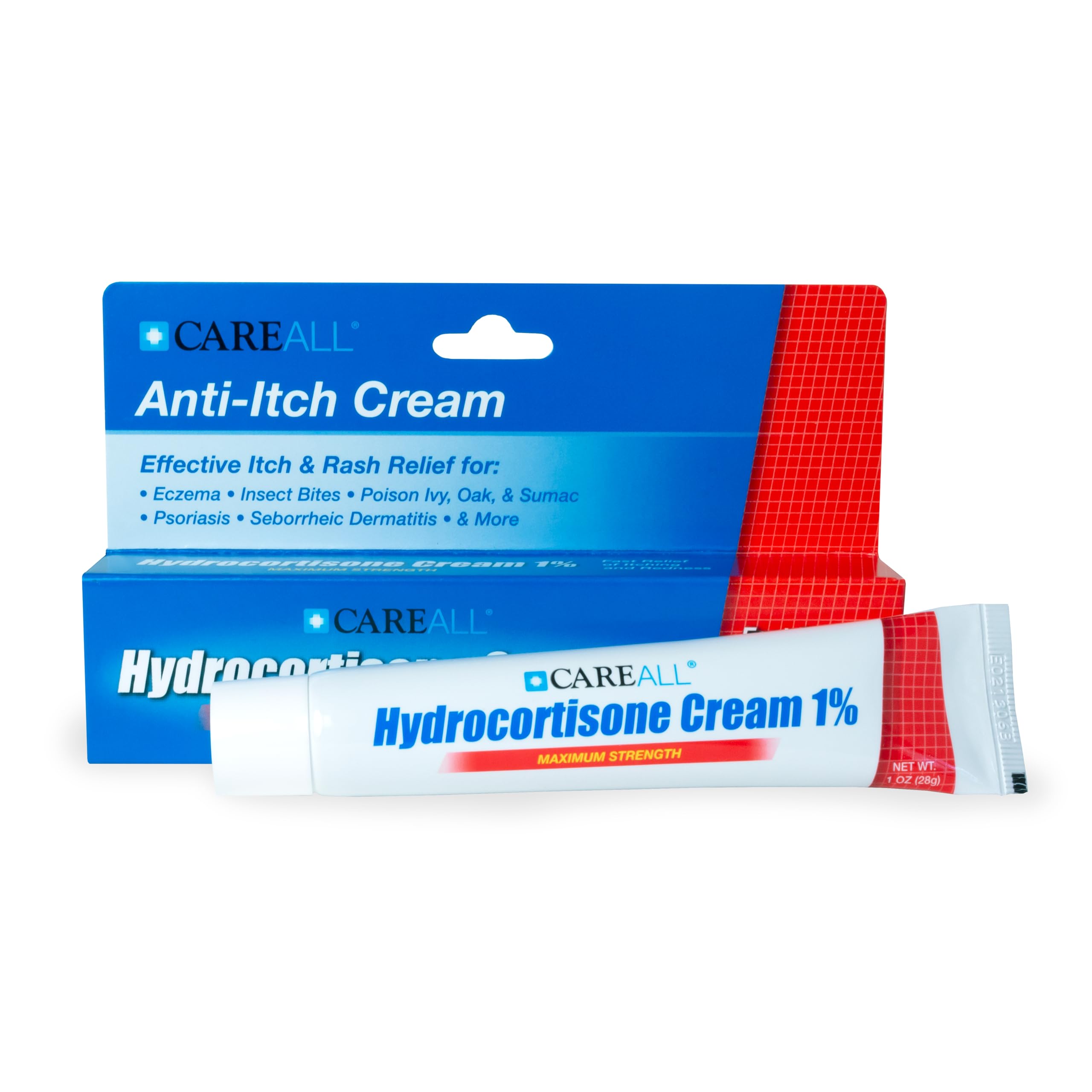 CareAll Hydrocortisone 1%, 1oz Tube, Maximum Strength Anti-Itch Cream, Relief from Itching and Redness from Bug Bites, Eczema, P