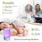 Ultrasonic Aromatherapy Essential Oil [Aroma Diffuser] 50ml Portable Cool Mist Aroma Humidifier W/ 7 Colorful LED Lights USB Pow