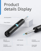 BEBIRD Ear Wax Removal Tool with HD Camera - R1 Upgraded Smart Visual Ear Cleaner with Otoscope, Ear Viewer with 6 LED Light & M