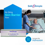 Safe n Simple No Sting Skin Prep Wipes - 100 Individual Ostomy Barrier Film 2.4 x 2.4 - Skin Barrier Film Wipes for Ostomy - Pr