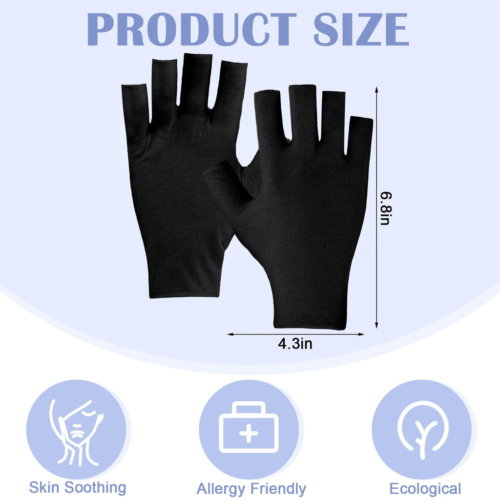Geyoga 6 Pairs Fingerless Moisturizing Gloves Eczema Cotton Gloves for Adults Half Finger Touchscreen Lotion Overnight Dry Hands