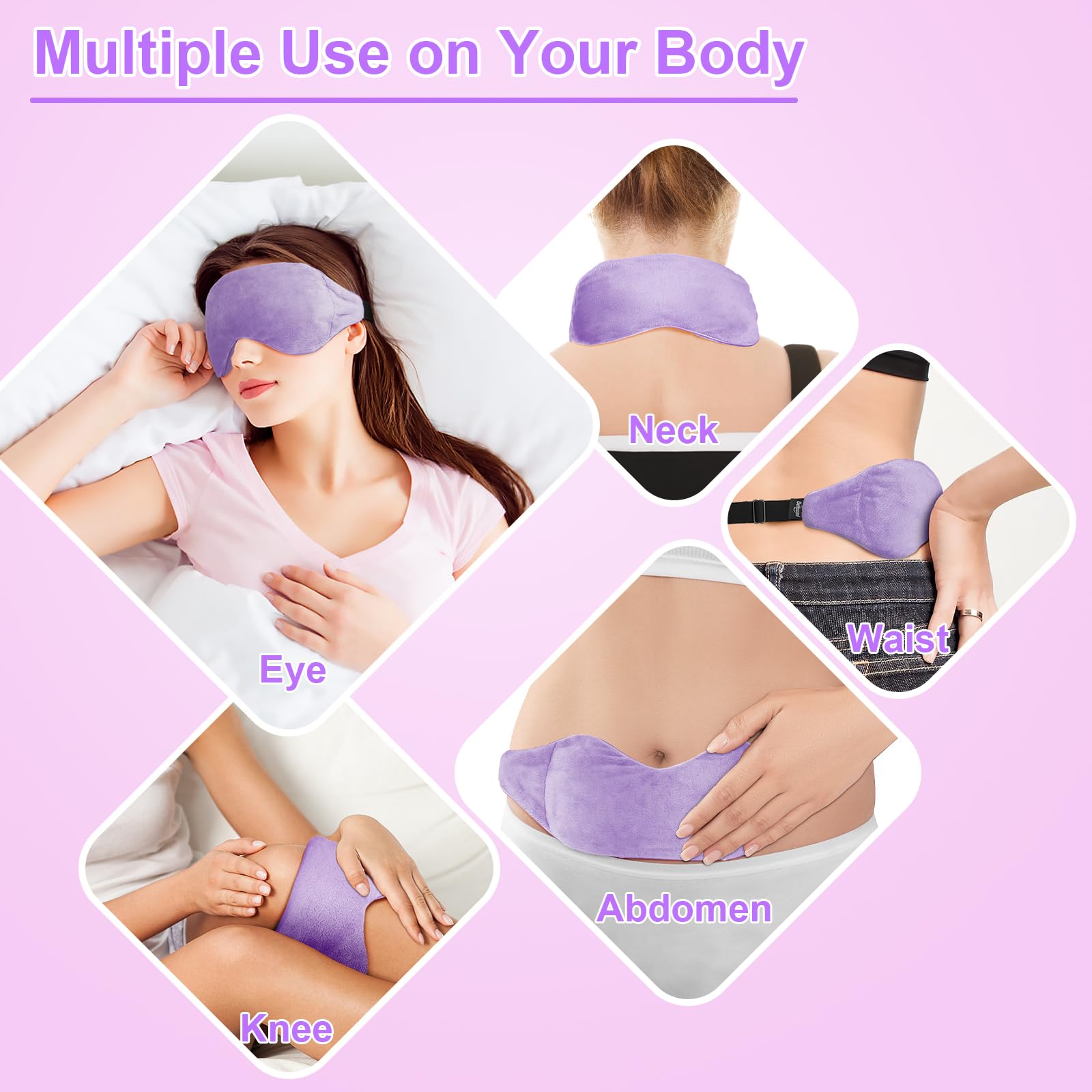 BeHoomi Weighted Eye Mask for Sleeping, Soft Heated Eye Mask, Moist Heat Warm Compress for Eyes, Natural Rosemary & Flaxseeds Mi