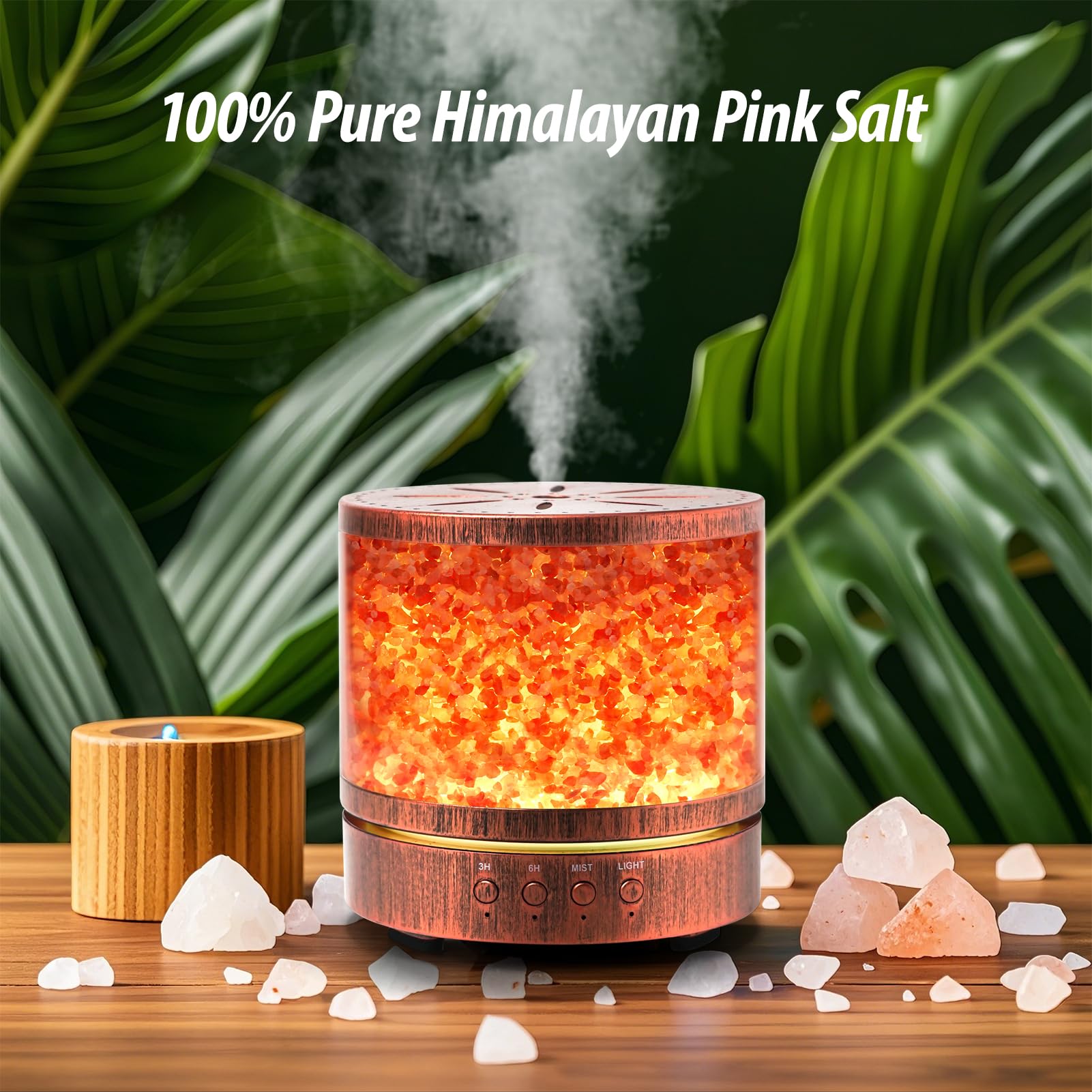 Essential Oil Diffuser Aromatherapy Diffusers for Essential Oils Large Room, Himalayan Salt Lamp Ultrasonic Aroma Diffusers for