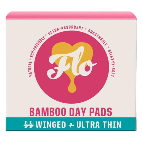 FLO Bamboo Pads with Wings, Feminine Period Care, Organic Menstrual Products, Plant-Based, Sanitary Napkins for Women, Absorbent