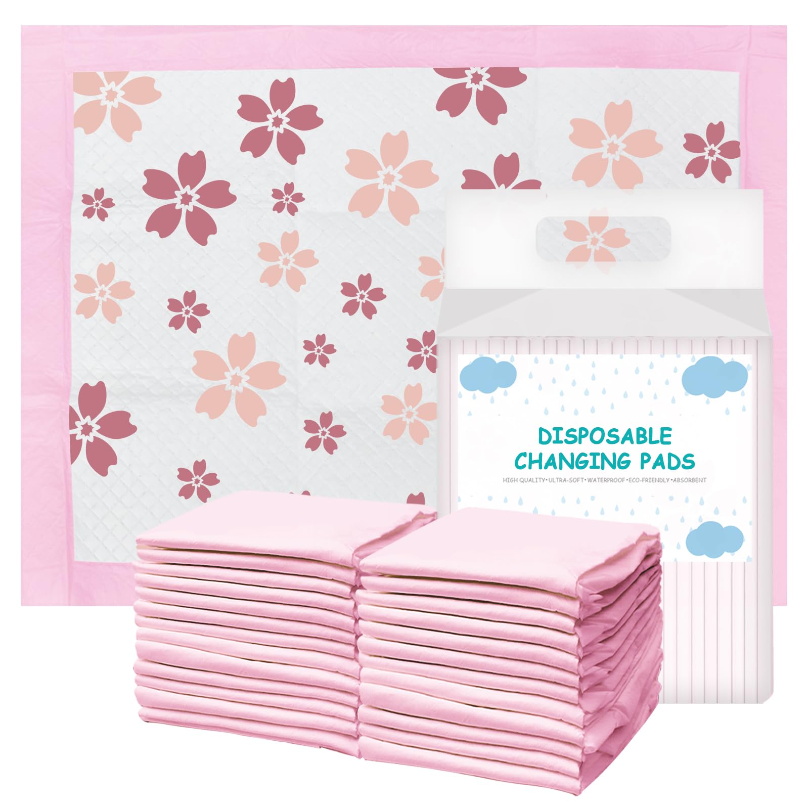 FORYEE Disposable Changing Pads for Baby 13 x 17 Inches Disposable Underpads Incontinence Bed Pads with High Absorbent Leak-Proo