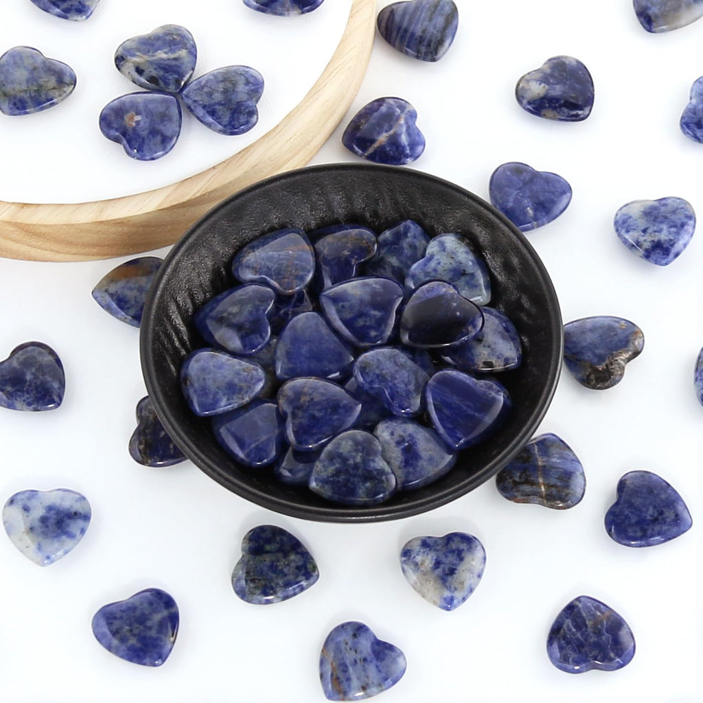 Nvzi Tumbled Polished Natural Lapis Lazuli Crystals Heart Stones, Crystals and Healing Stones Quartz Bulk for Wicca, Reiki, Heal