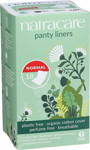 Natracare Panty Liner, Normal, Wrapped, 18 ct (Pack of 4)