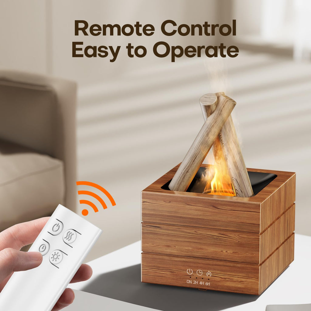 Bonfire Essential Oil Diffuser Flame Aromatherapy Diffuser Machine 280ML Fire Mist Humidifiers 8 Color LED Lights Campfire Diffu