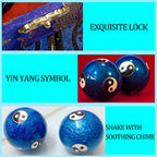 Generic 1.85 Cloisonne Health Hand Balls Yin-Yang Chinese Meditation Baoding Feng Shui Healthy Exercise Stress Balls with Gift