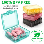 Small Pill Box 8 pcs,Cute Travel Pill Organizer Case Mini Tiny Clear Plastic Storage Containers Portable for Pocket Purse