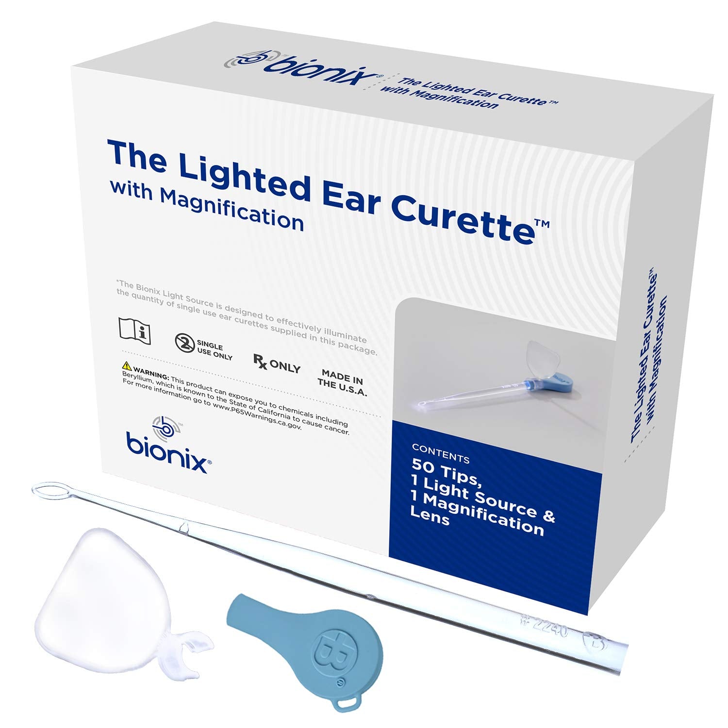 Bionix - Lighted FlexLoop Ear Curette Tool, Earwax Removal Tool, Helps Remove Wax Buildup, for Safe Earwax Removal, Convenient &