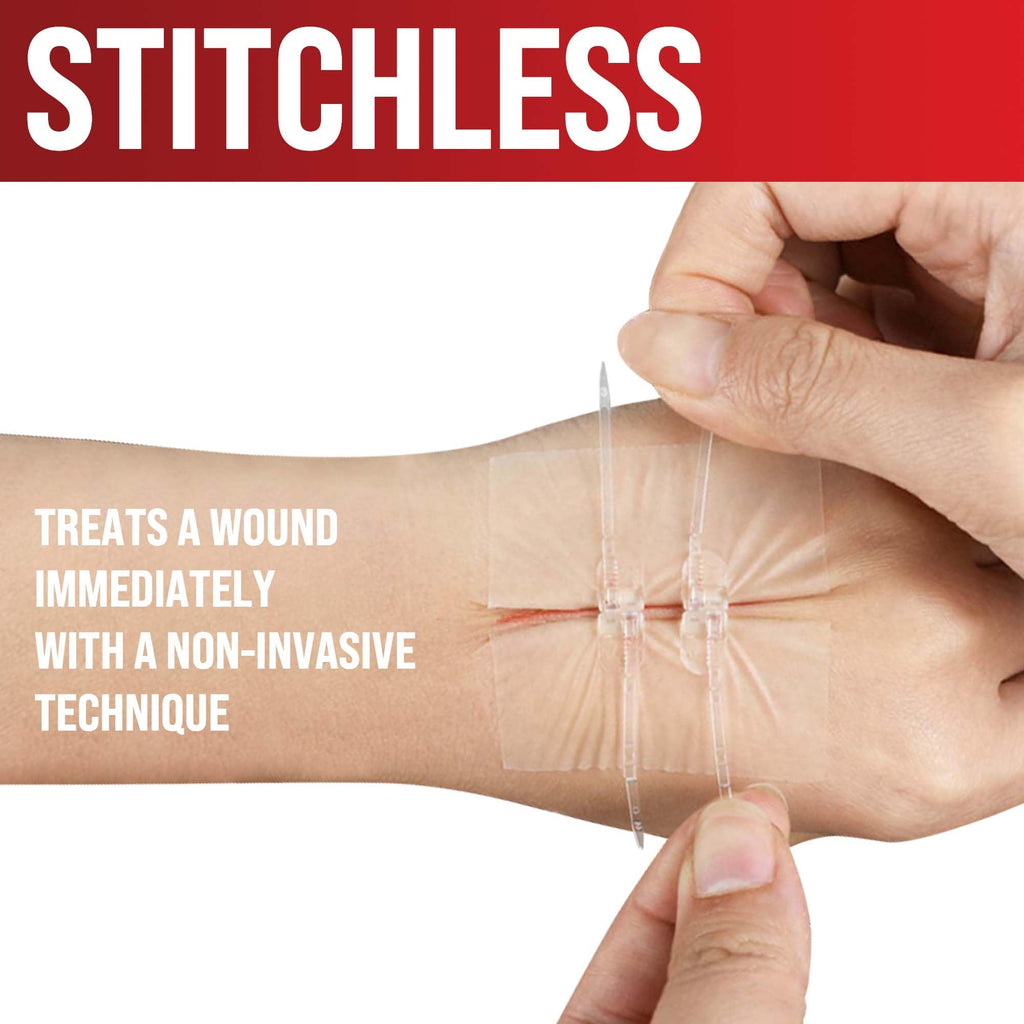 Emergency Wound Closure Strip - Laceration Closure Kit - Stitchless & Easy to Use - Butterfly Bandage