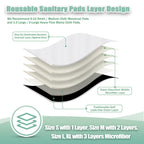 wegreeco Charcoal Reusable Menstrual Pads - Reusable Sanitary Pads | Panty Liners | Soft Cloth Menstrual - 6 Pack with 1 Cloth M