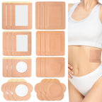 Geiserailie 80 Pcs Castor Oil Pack Wrap Disposable Castor Oil Patches Wrap Self Adhesive Pads Castor Oil Pack for Belly Waist Kn