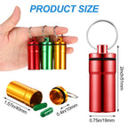 Hotop 14 Pieces Pill Holder Keychain Portable Pill Case Waterproof Aluminum Keychain Tablet Container Mini Metal Tablet Boxes St