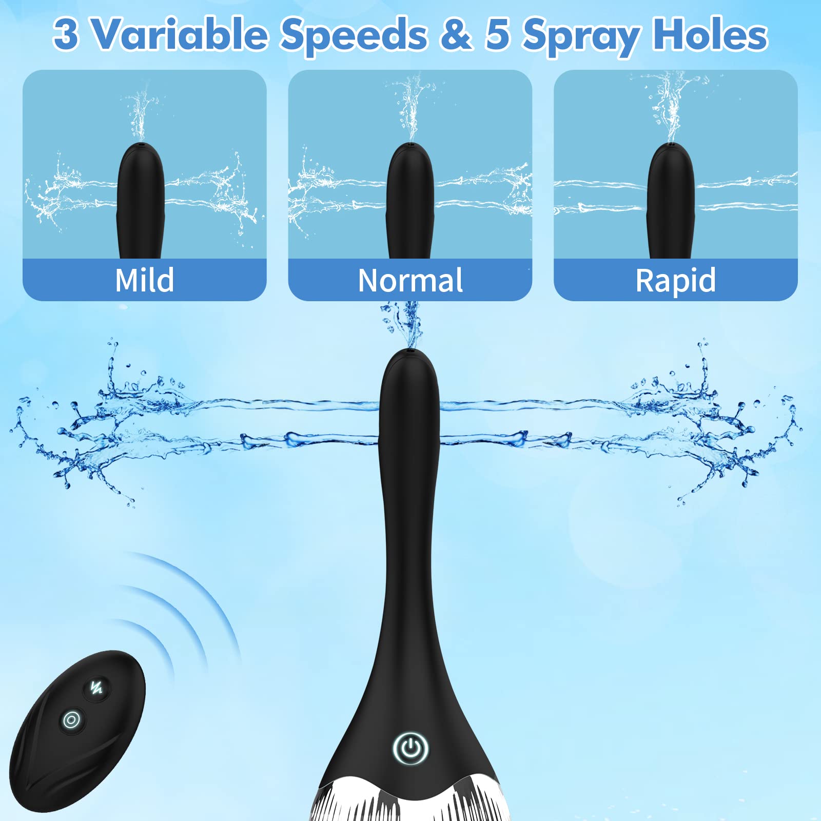 Automatic Electric Enema Bulb with 3 Speeds, Silicone Enema Anal Douche Cleaner for Men Women Colon Cleansing, Remote Control Re