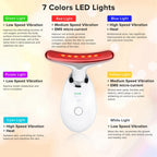 Face Neck Massager with 7-Color Light Modes for Face Sculpting Skin Care,Tightening,Smoothness - Red LED Light Therapy Device To
