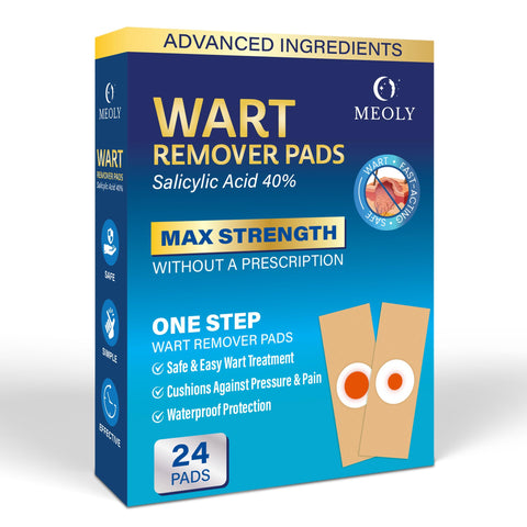 MEOLY Plantar Wart Remover Pads: Salicylic Acid Wart Remover Bandaid for Plantar Wart, Hand Wart, Corns, Callus Removal with 40%