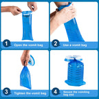 PHSZZ 100 Pack Vomit Bags Disposable, Leak Resistant Barf Bags, Portable Blue Vomit Bag, 1000 Ml Emesis Puke Throw Up Nausea Mot