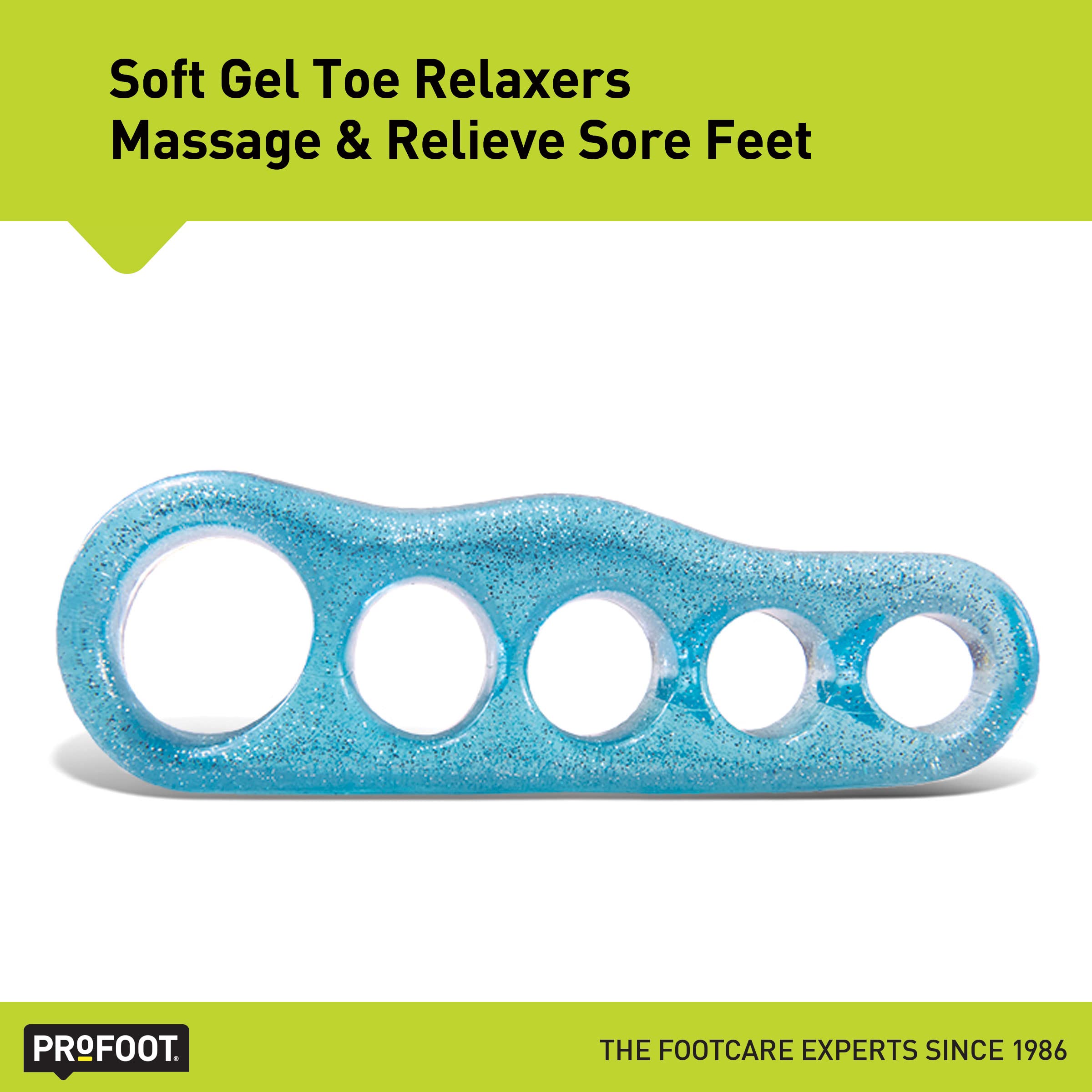PROFOOT Flex-tastic Toe Spacers, Gel Toe Separators for Foot Pain, Bunions, Overlapping & Hammer Toes, Helps Restore Alignment &