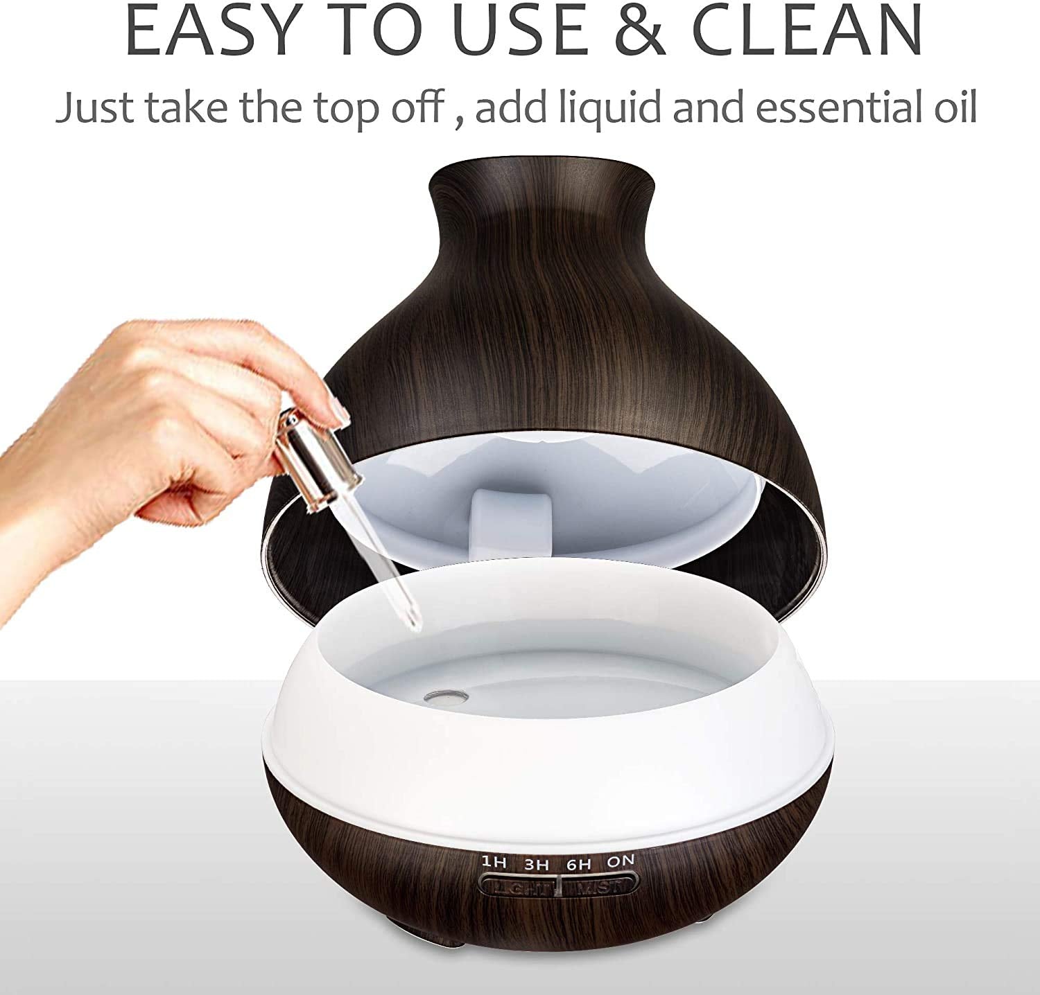 BZseed Aromatherapy Essential Oil Diffuser, 550ml Ultrasonic Fragrant Oil Large Room Humidifier, Diffusers for Home with Timer a