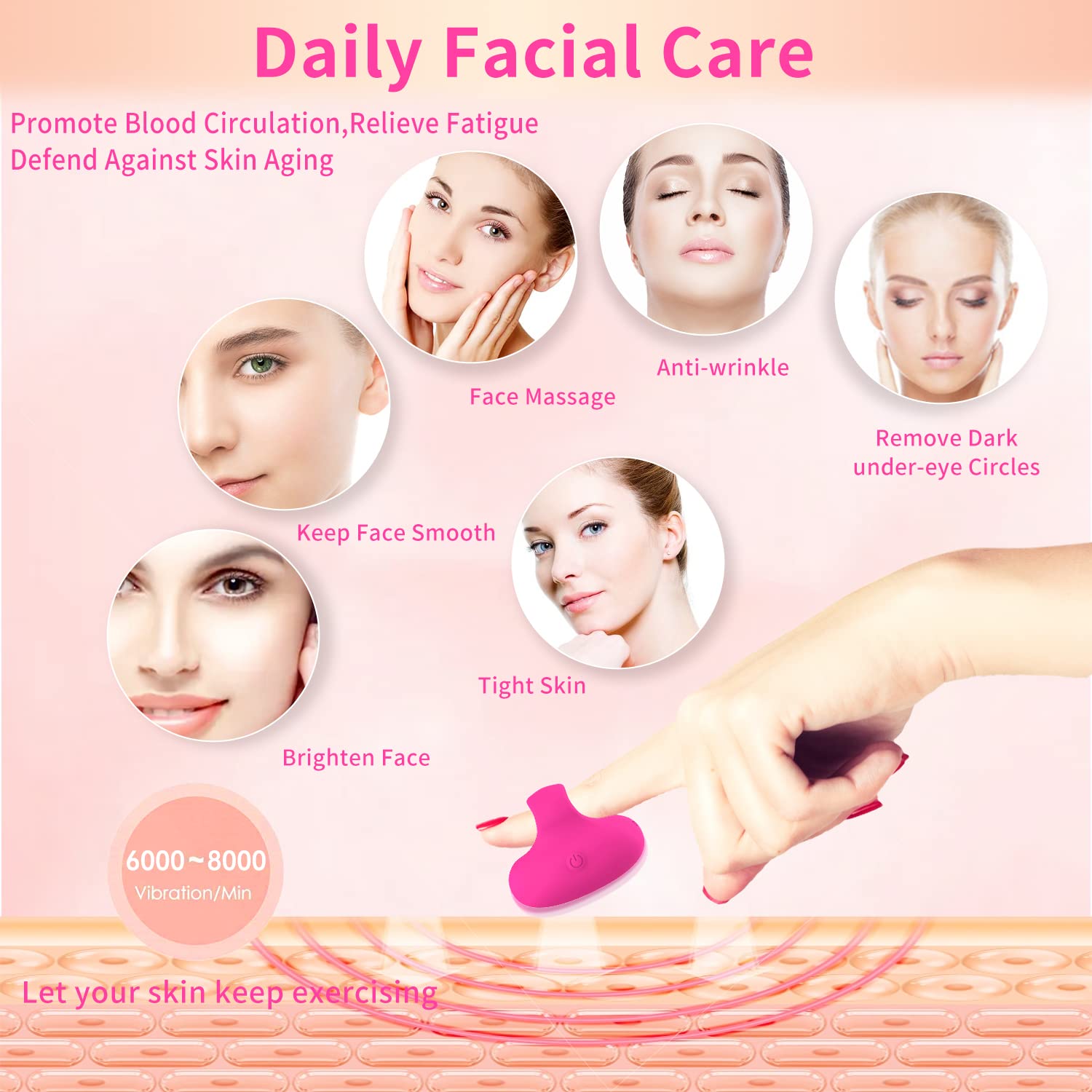 MaeDouy Mini Facial & Eye Skin Care Tools Portable Vibrating USB Rechargeable Handheld Travel Pocket Massager Facial Muscles Tig