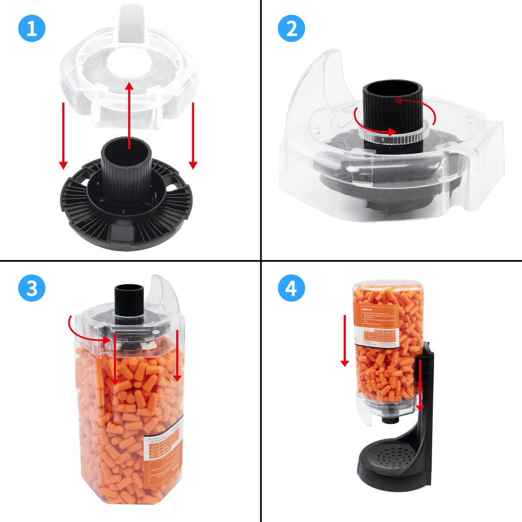 GOL-SIV Ear Plugs Dispenser,with 1000Pcs Refillable SNR 38dB Foam Earplugs,Wall-Mounted,Hearing Protection for Shooting,Construc