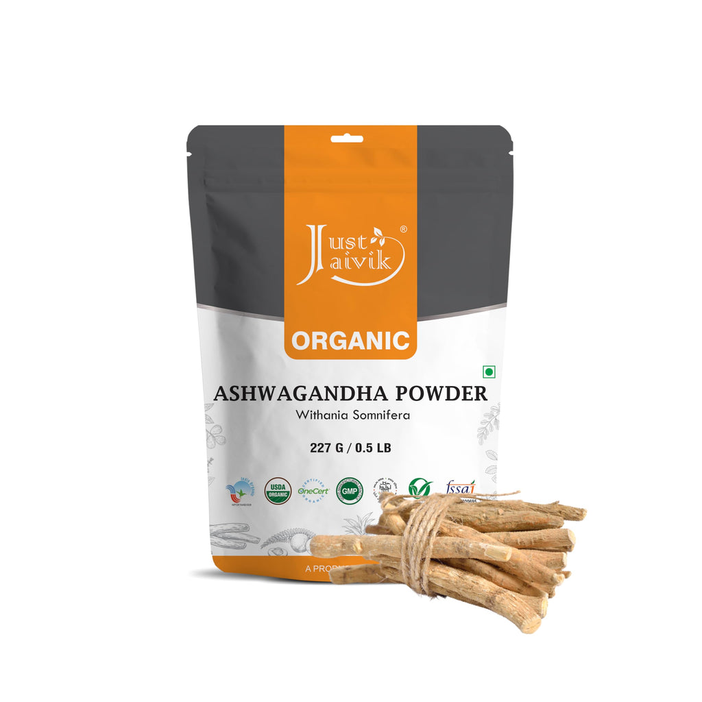 100% Organic Ashwagandha Powder- Withania Somnifera- USDA Certified Organic- 227g (0.5 LB) 8 oz - Ayurvedic Herbal Supplement Th