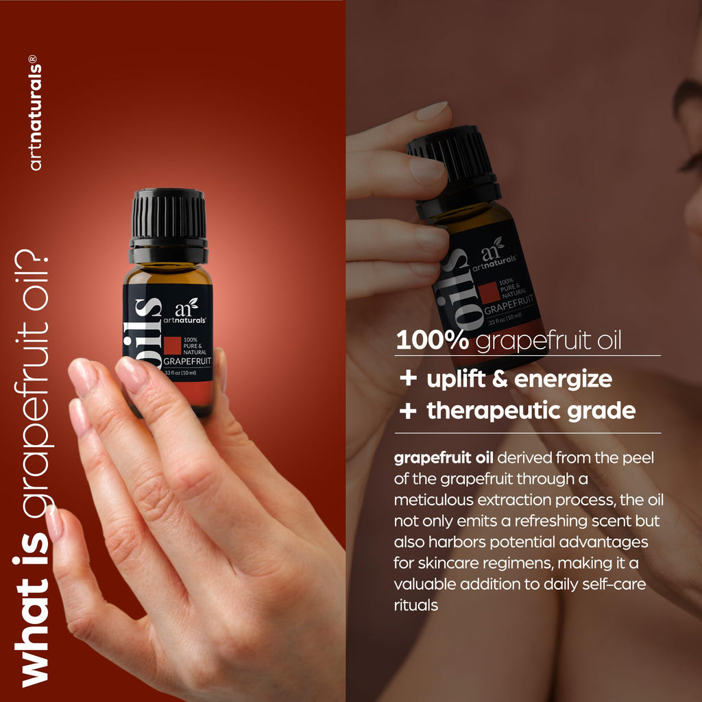 artnaturals 100% Pure Grapefruit Essential Oil - (.5 Fl Oz / 15ml) - Undiluted Therapeutic Grade - Hair Growth - Aromatherapy Fr