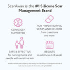 ScarAway Advanced Silicone Scar Sheets for C-Section, Reusable Sheets (1.5    x 7   ) for Hypertrophic and Keloid Scars from C-S