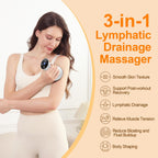 ZY ZERYEW 3-in-1 Handheld Lymphatic Drainage Massager with Red Light, Heat & Vibration - Cordless Anti Cellulite Massage Tool fo