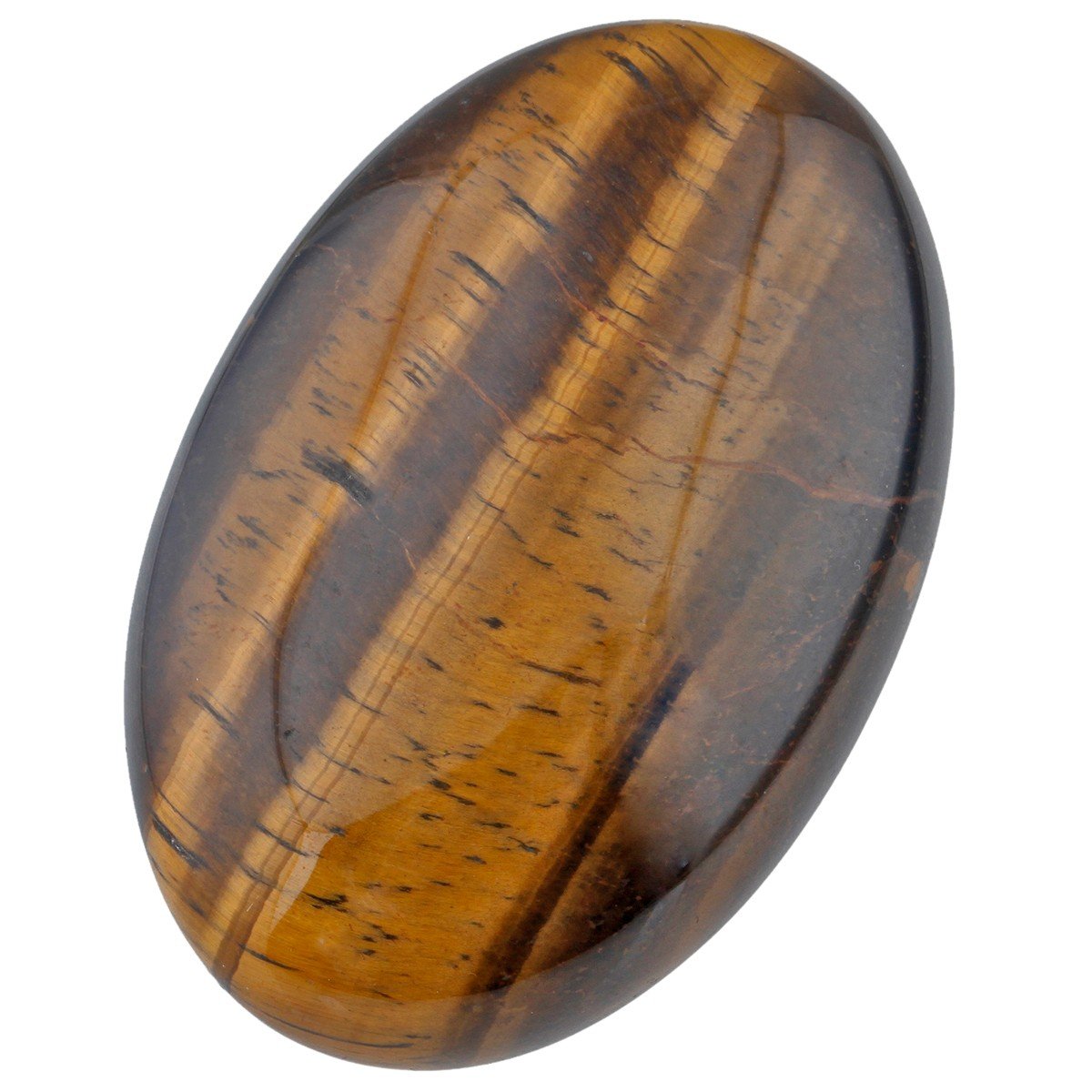 Rockcloud Oval Worry Stones,Palm Pocket Energy Stone,Healing Crystal with Velvet Bag,Tiger's Eye